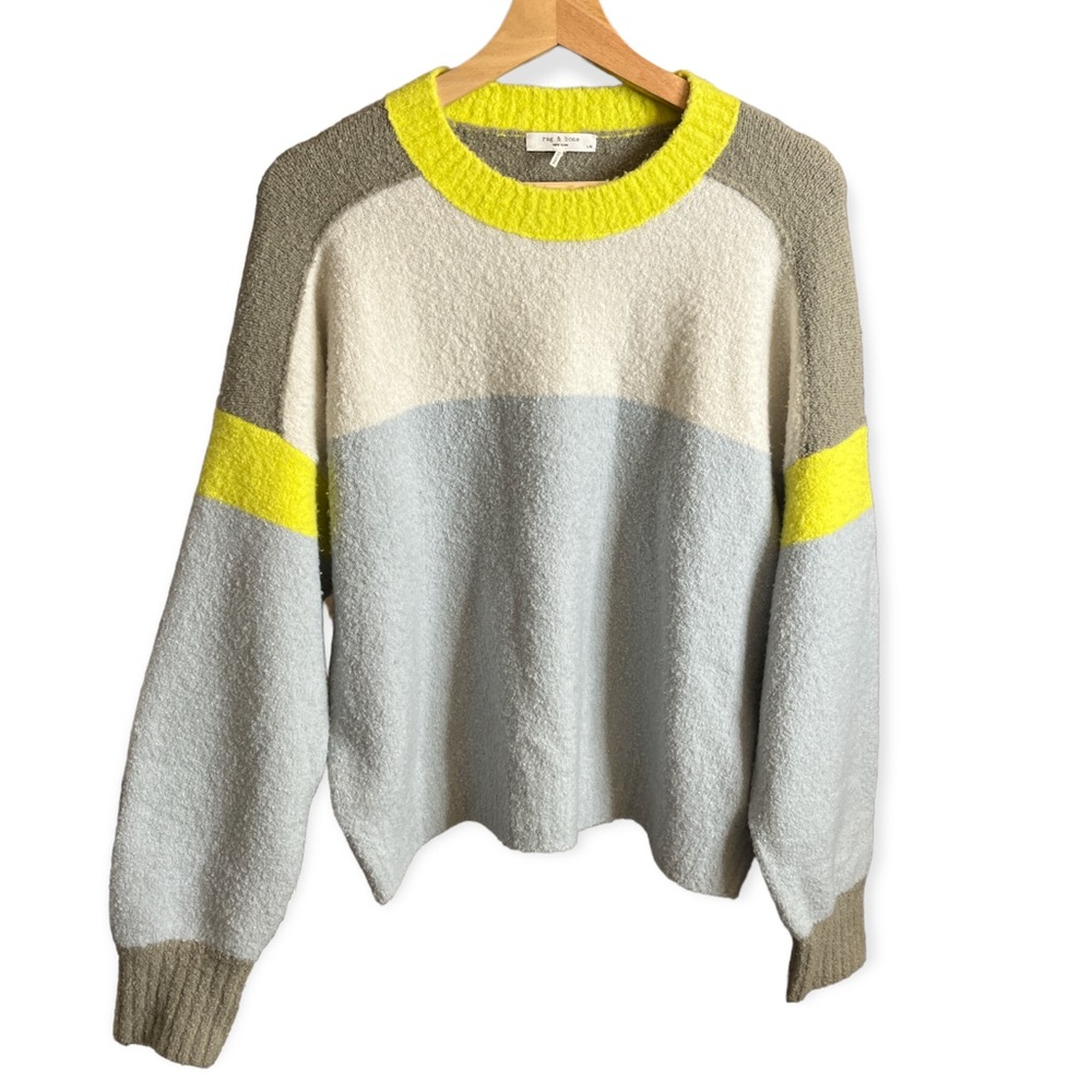 rag & bone Wool Blend Color-Block Sweater Large